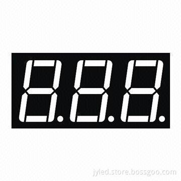 Three-digit 7-segment LED display, white color LED display